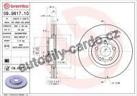 Brzdový kotouč BREMBO 09.9817.10 - TOYOTA