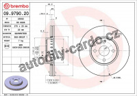 Brzdový kotouč BREMBO 09.9790.20 - TOYOTA Brzdový kotouč BREMBO 09.9790.20 - TOYOTA