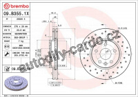 Brzdový kotouč BREMBO 09.B355.1X - CHEVROLET, OPEL