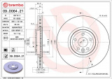 Brzdový kotouč BREMBO 09.D064.21 - JAGUAR, LAND ROVER