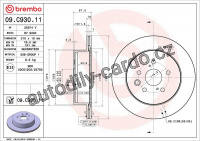 Brzdový kotouč BREMBO 09.C930.11 - LEXUS