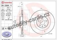 Brzdový kotouč BREMBO 09.C938.11 - VOLVO
