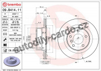 Brzdový kotouč BREMBO 09.B414.11 - BMW