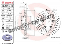 Brzdový kotouč BREMBO 09.C879.11 - PORSCHE