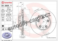 Brzdový kotouč BREMBO 09.9868.11 - PORSCHE, VW