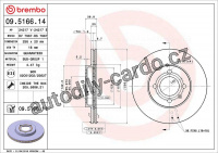 Brzdový kotouč BREMBO 09.5166.14 - SEAT, VW Brzdový kotouč BREMBO 09.5166.14 - SEAT, VW