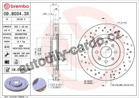 Brzdový kotouč BREMBO 09.8004.3X Brzdový kotouč BREMBO 09.8004.3X