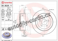 Brzdový kotouč BREMBO 08.B529.11 Brzdový kotouč BREMBO 08.B529.11