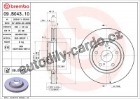 Brzdový kotouč BREMBO 09.B043.10 - TOYOTA