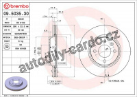 Brzdový kotouč BREMBO 09.5035.30 - SAAB