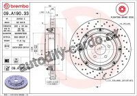 Brzdový kotouč BREMBO 09.A190.33 Brzdový kotouč BREMBO 09.A190.33