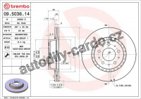 Brzdový kotouč BREMBO 09.5036.14 - VOLVO
