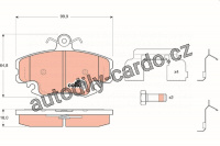 Sada brzdových destiček TRW GDB1634 - DACIA LOGAN