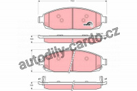 Sada brzdových destiček TRW GDB4136 - JEEP GRAND CHEROKEE 05-