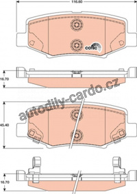Sada brzdových destiček TRW GDB4145 - JEEP WRANGLER 06-