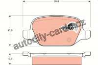Sada brzdových destiček TRW GDB1396 - LANCIA LYBRA,  ALFA ROMEO 147