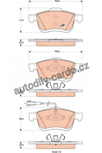 Sada brzdových destiček TRW GDB1864 - FIAT DOBLO 10-