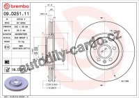 Brzdový kotouč BREMBO 09.D251.11 - VOLVO