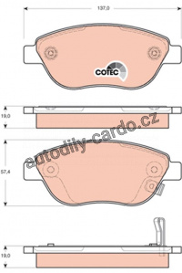 Sada brzdových destiček TRW GDB1701 - OPEL CORSA D 1.3 CDTI 06-