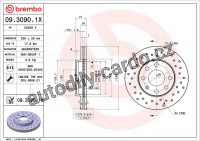 Brzdový kotouč BREMBO 09.3090.1X