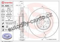 Brzdový kotouč BREMBO 09.A960.11 - MERCEDES-BENZ Brzdový kotouč BREMBO 09.A960.11 - MERCEDES-BENZ