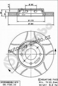 Brzdový kotouč BREMBO MAX 09.7720.75 - MITSUBISHI, VOLVO