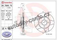 Brzdový kotouč BREMBO MAX 09.7806.75 - FORD, MAZDA Brzdový kotouč BREMBO MAX 09.7806.75 - FORD, MAZDA