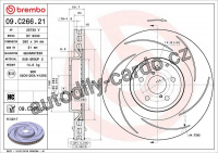 Brzdový kotouč BREMBO 09.C266.21 - LEXUS Brzdový kotouč BREMBO 09.C266.21 - LEXUS