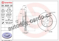 Brzdový kotouč BREMBO 09.3023.20 - FIAT Brzdový kotouč BREMBO 09.3023.20 - FIAT
