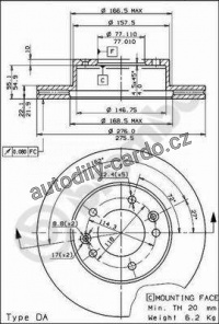 Brzdový kotouč BREMBO 09.5634.10 - MAZDA