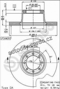 Brzdový kotouč BREMBO 09.3059.10 - CITROËN, FIAT