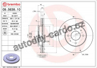 Brzdový kotouč BREMBO 09.5638.10 - MITSUBISHI