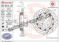 Brzdový kotouč BREMBO 09.9315.23 Brzdový kotouč BREMBO 09.9315.23