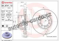 Brzdový kotouč BREMBO 09.A741.10 Brzdový kotouč BREMBO 09.A741.10