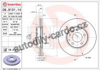 Brzdový kotouč BREMBO 09.9131.14 - MAZDA