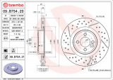 Brzdový kotouč BREMBO 09.B754.21 - MINI