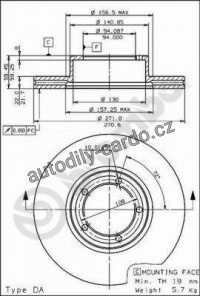 Brzdový kotouč BREMBO 09.5652.20 - OPEL Brzdový kotouč BREMBO 09.5652.20 - OPEL