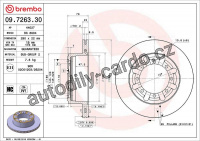 Brzdový kotouč BREMBO 09.7263.30 - NISSAN Brzdový kotouč BREMBO 09.7263.30 - NISSAN