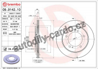 Brzdový kotouč BREMBO 09.9142.10 - SUZUKI Brzdový kotouč BREMBO 09.9142.10 - SUZUKI