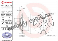 Brzdový kotouč BREMBO MAX 09.5802.76 - DACIA, RENAULT Brzdový kotouč BREMBO MAX 09.5802.76 - DACIA, RENAULT