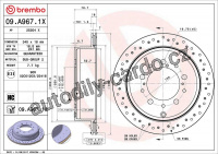 Brzdový kotouč BREMBO 09.A967.1X - TOYOTA