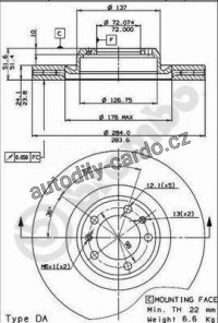 Brzdový kotouč BREMBO 09.4984.10 - ALFA ROMEO Brzdový kotouč BREMBO 09.4984.10 - ALFA ROMEO