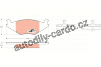 Sada brzdových destiček TRW GDB463 - VW GOLF II, POLO