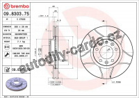 Brzdový kotouč BREMBO MAX 09.8303.75 - PEUGEOT Brzdový kotouč BREMBO MAX 09.8303.75 - PEUGEOT