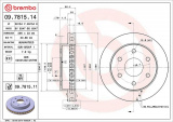 Brzdový kotouč BREMBO 09.7815.14 - CHEVROLET