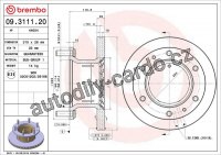 Brzdový kotouč BREMBO 09.3111.20 - IVECO
