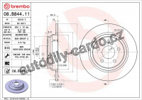 Brzdový kotouč BREMBO 08.B844.11 Brzdový kotouč BREMBO 08.B844.11