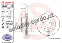 Brzdový kotouč BREMBO 09.7314.14 - VW