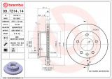 Brzdový kotouč BREMBO 09.7314.14 - VW