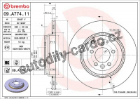 Brzdový kotouč BREMBO 09.A774.11 - LAND ROVER